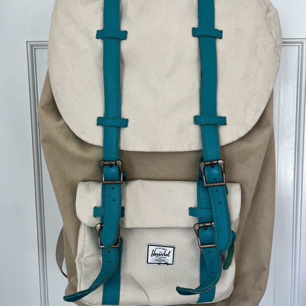 Herschel Supply Company Cream and Teal Backpack